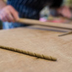 Paul Young making a dovecote in his workshop 2016